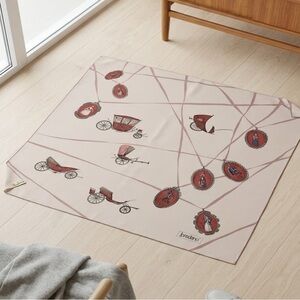 Vintage Loredano Italy 100% Silk Scarf Carriage Cameo